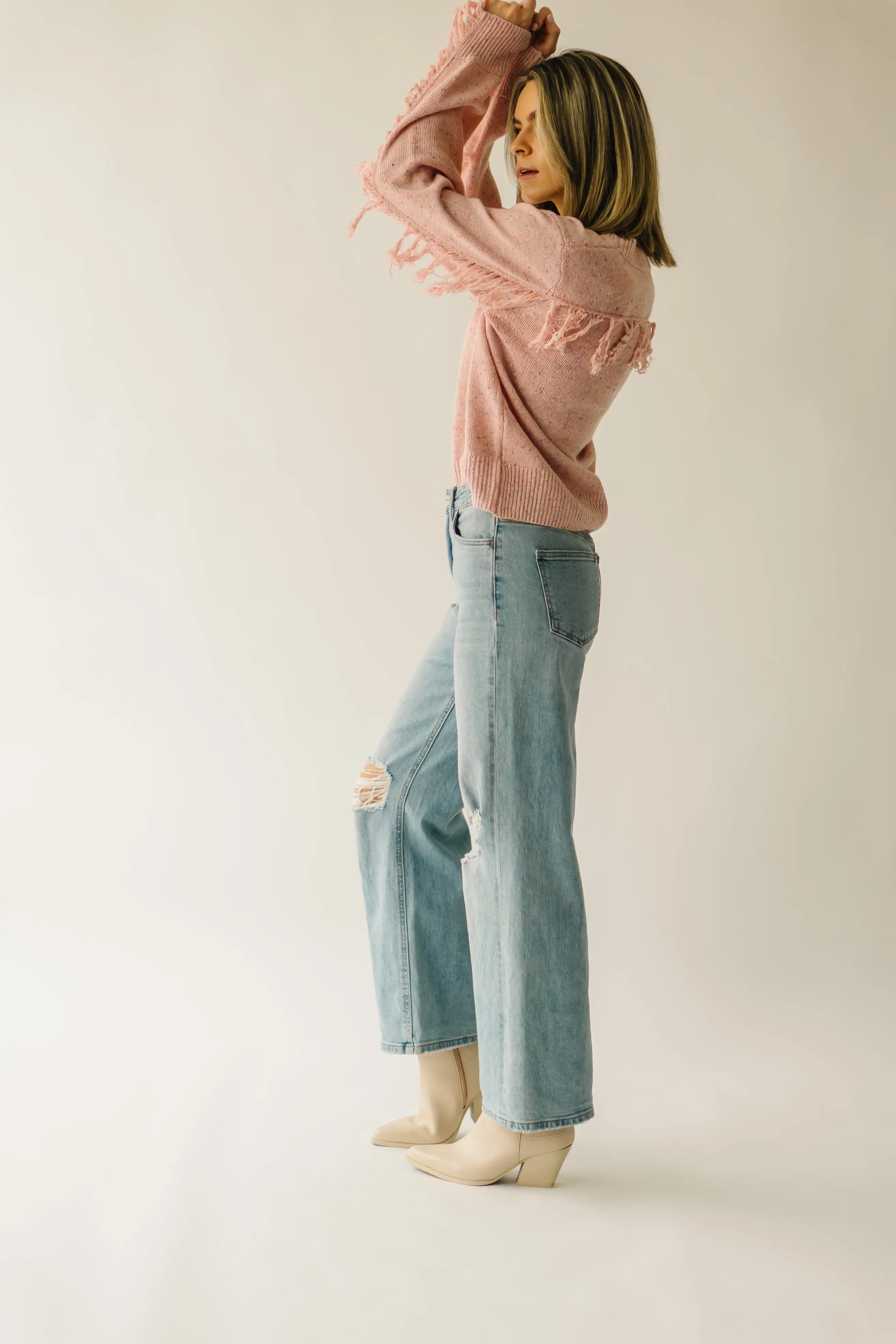 The Rolleston Knit Sweater in Dusty Pink