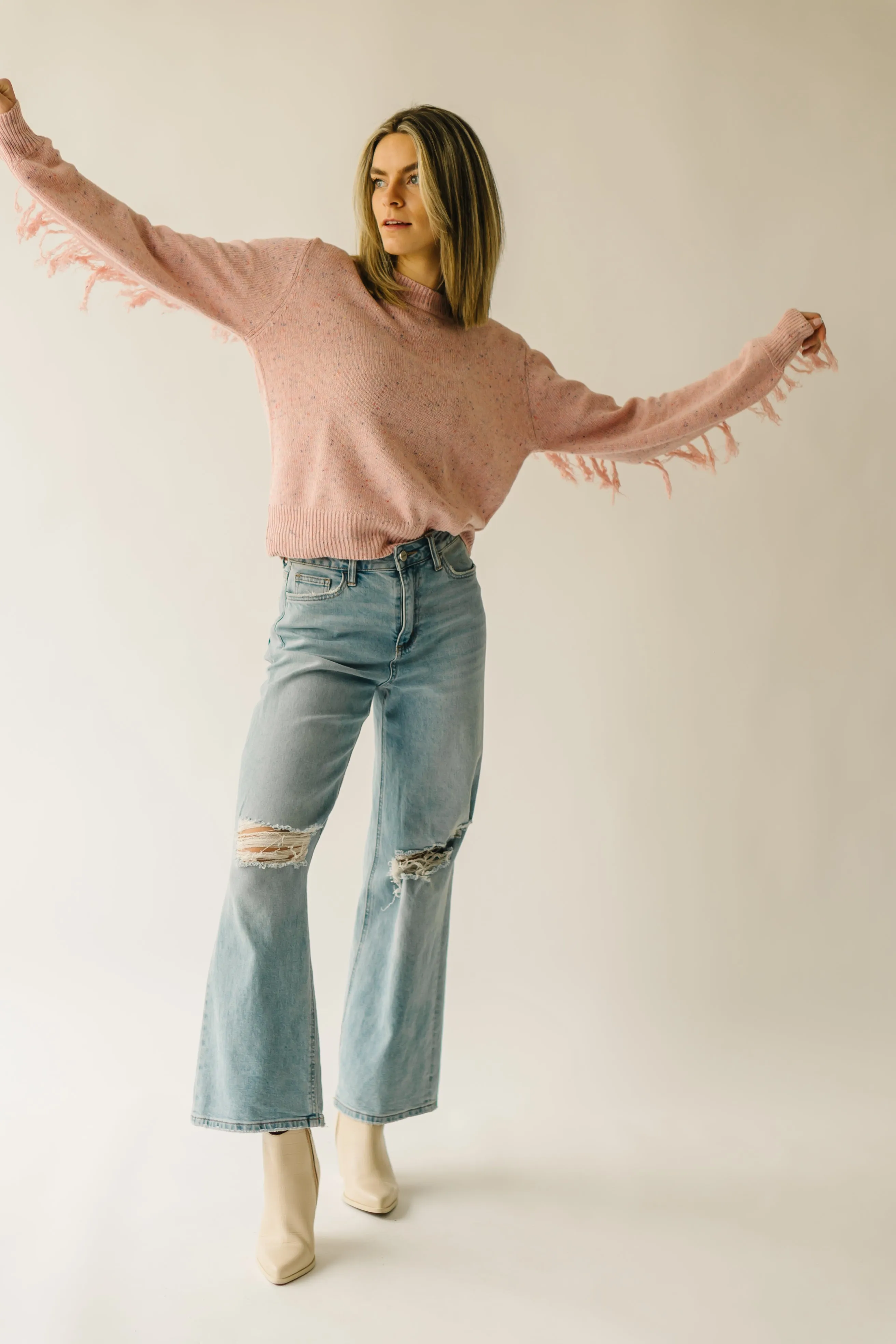 The Rolleston Knit Sweater in Dusty Pink