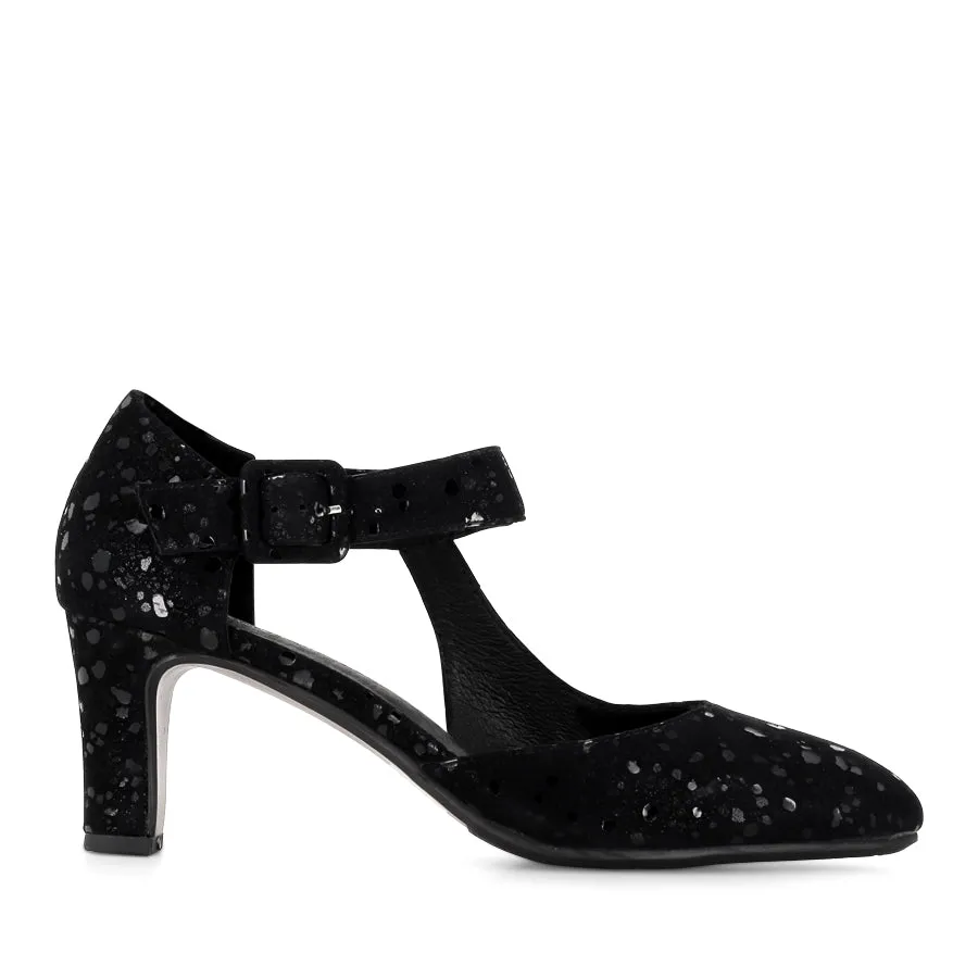 TRINITIES - BLACK SPARKLE SUEDE