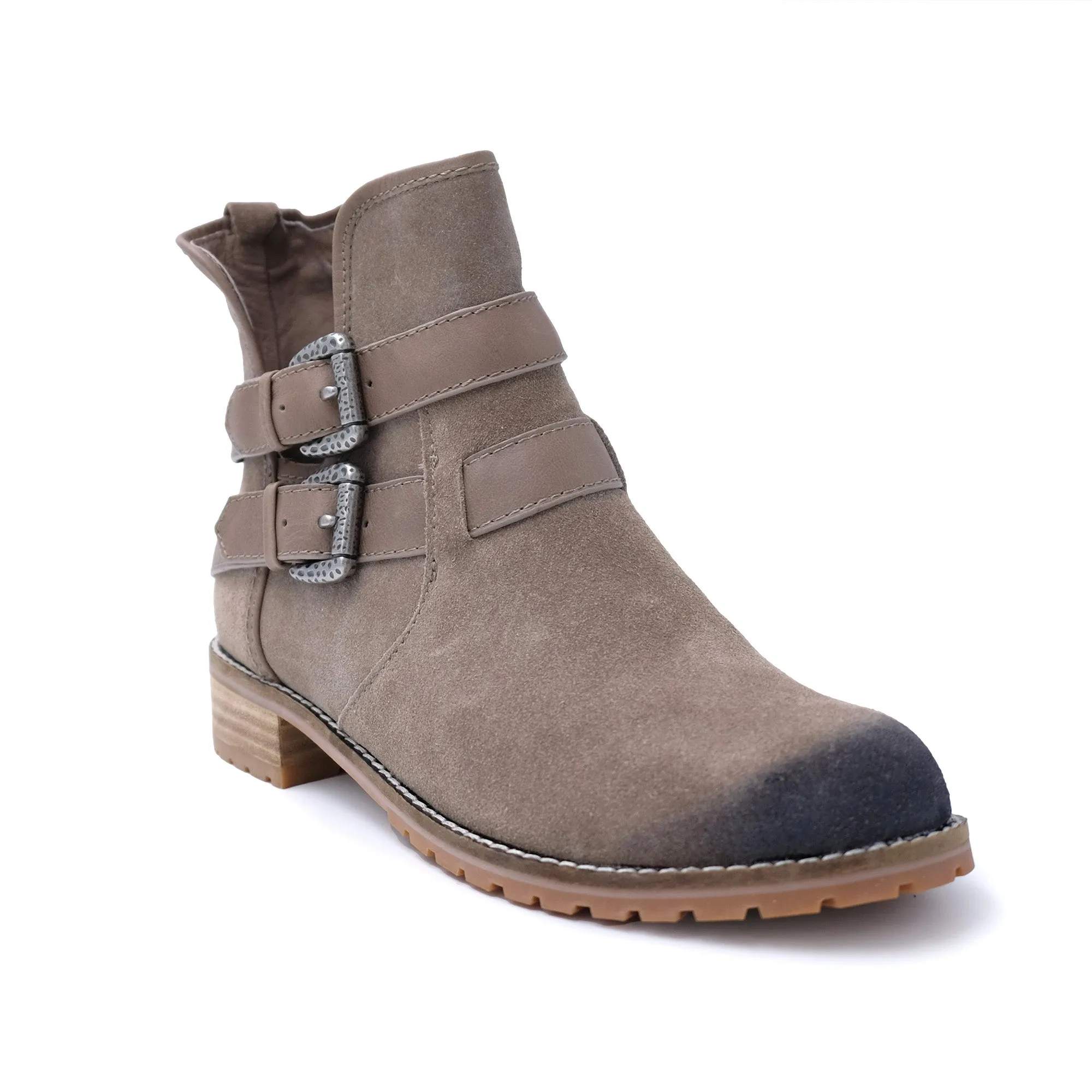 Tyler - Stylish Fashion Sheepskin Boot with Straps and Zip - Genuine Australian Sheepskin [Clearance]