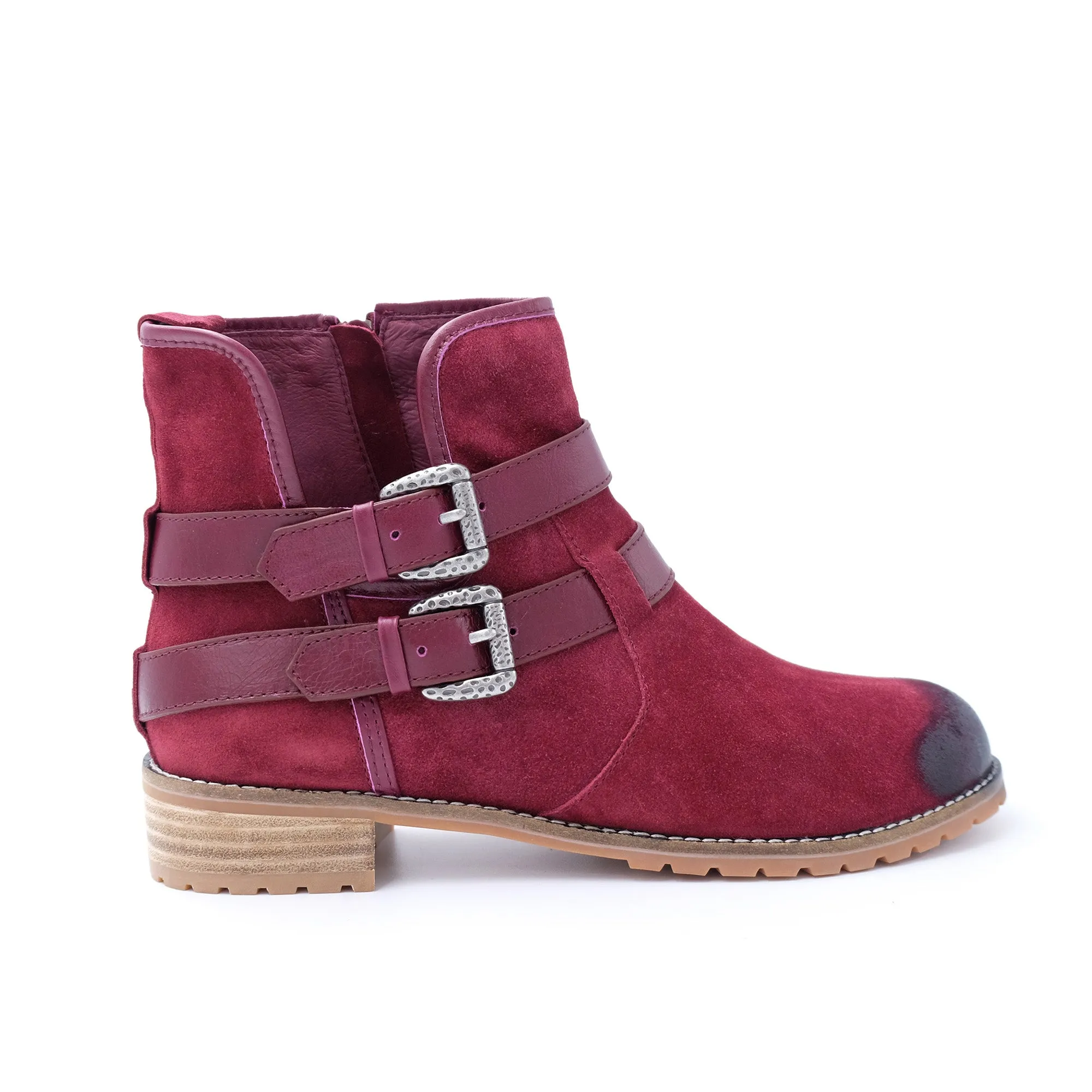 Tyler - Stylish Fashion Sheepskin Boot with Straps and Zip - Genuine Australian Sheepskin [Clearance]