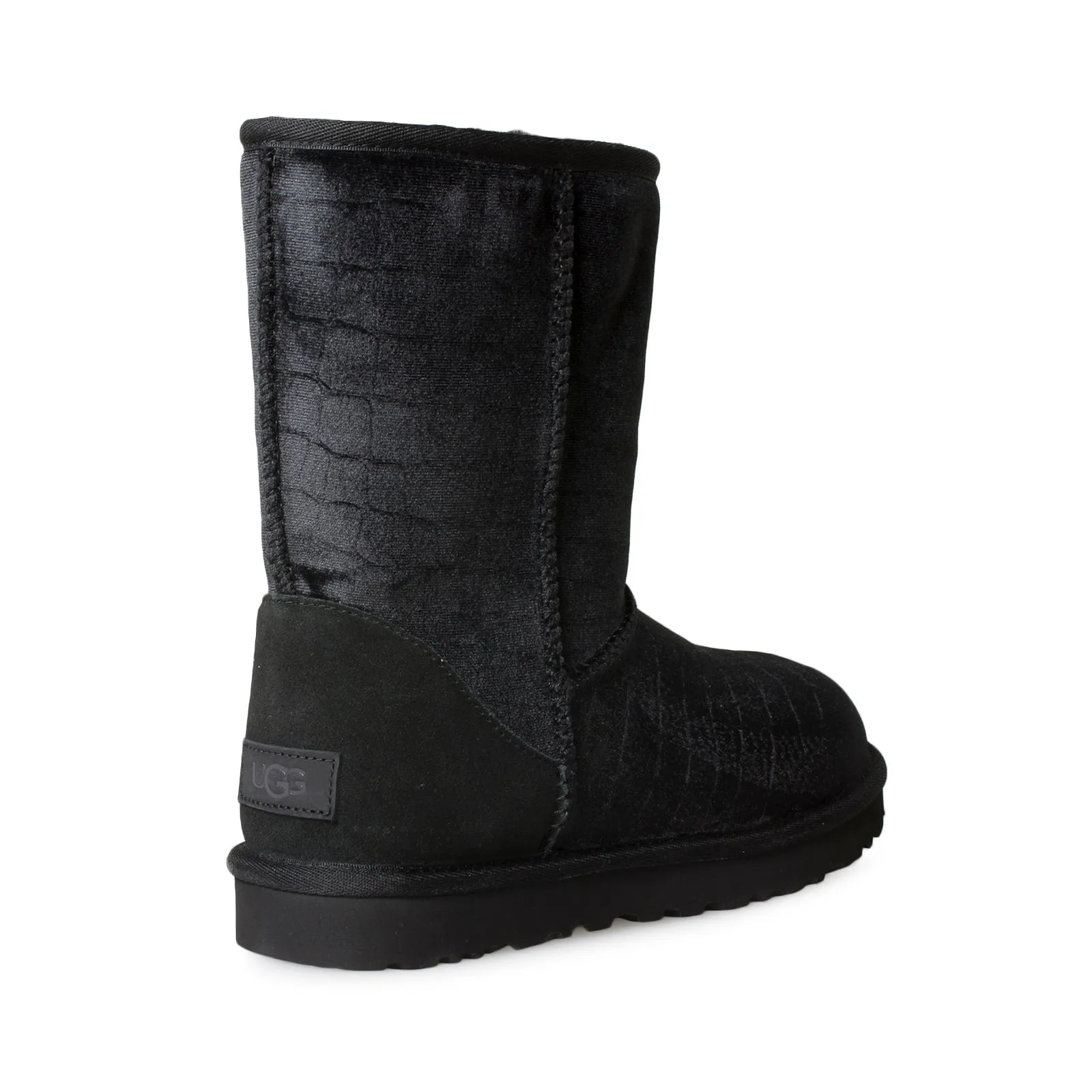 UGG Classic Short II Croc Black Boots - Women's