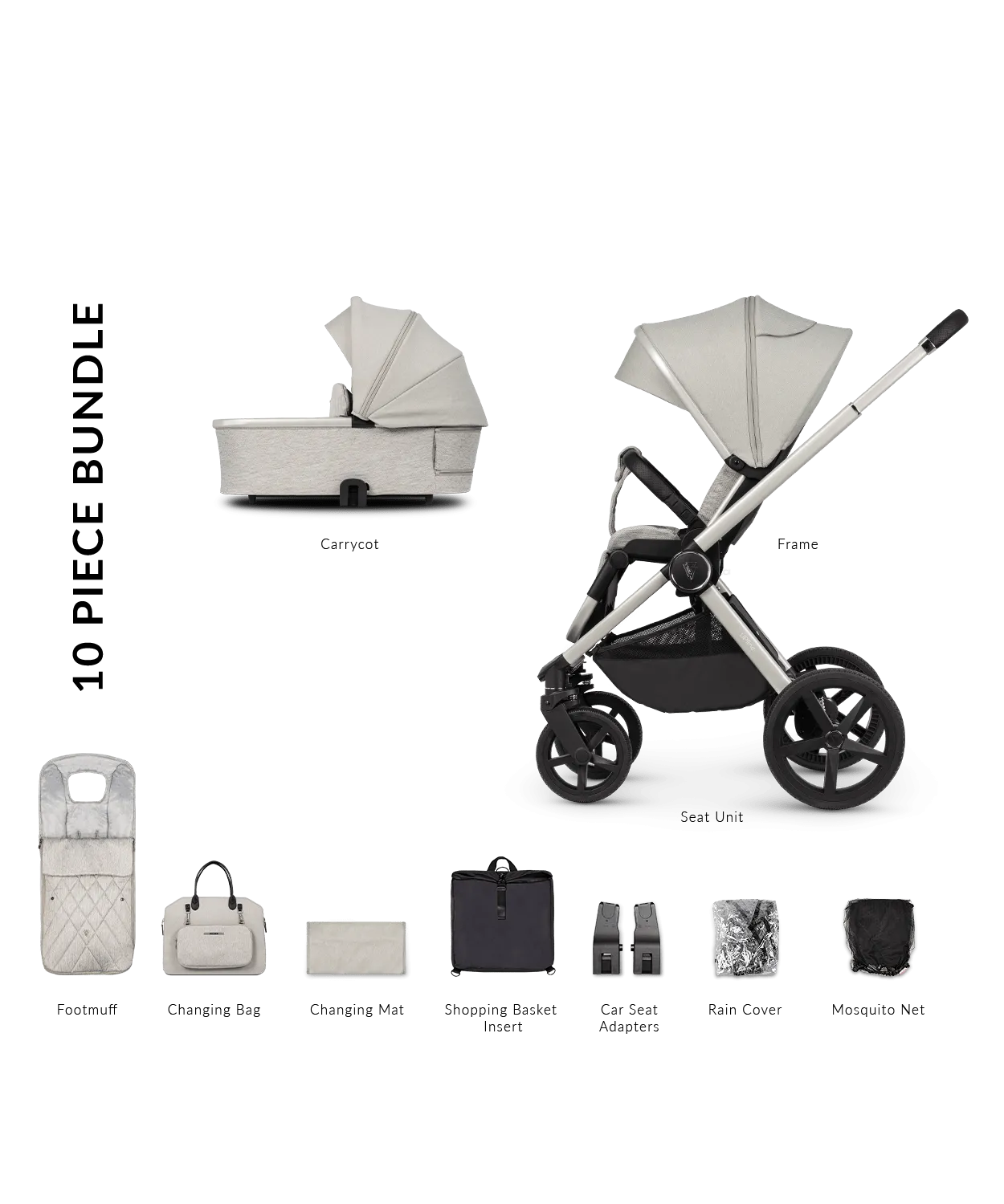 Venicci 2 in 1 Tinum UPLINE Pram - Moonstone