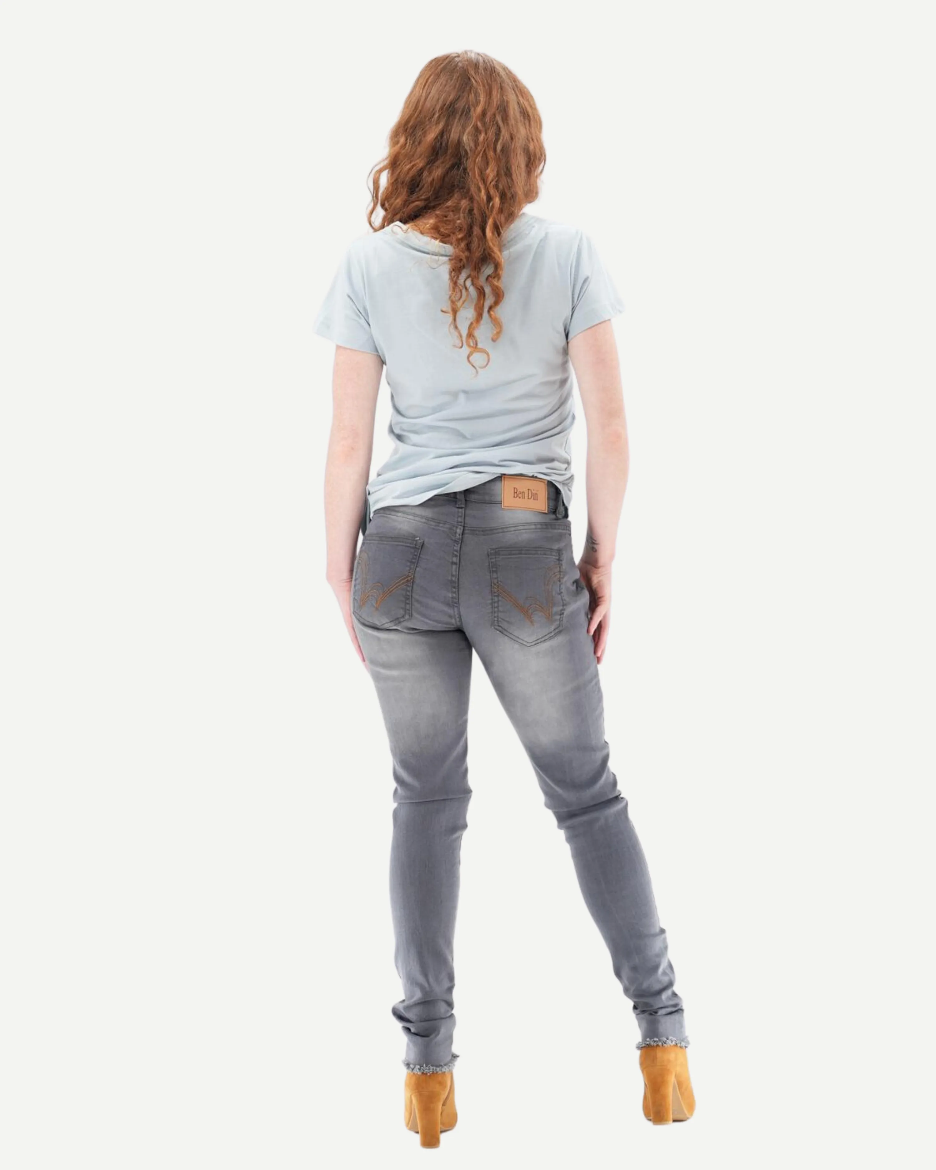 Women Boyfriend Jeans - Skinny Stretch Distressed Denim Jeans